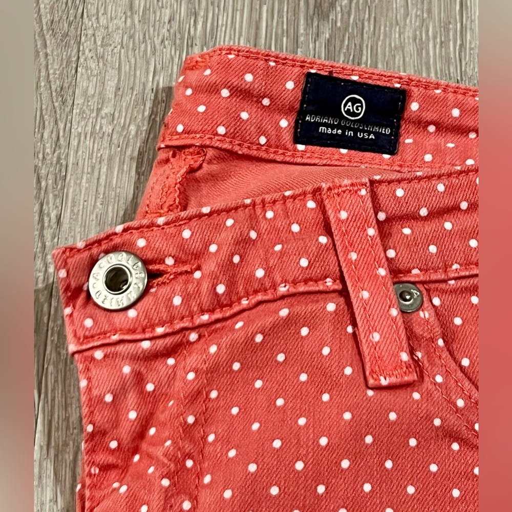 AG Adriano Goldschmied | Women’s Red Polka Dot Skinny Jeans - Picture 3 of 12